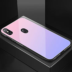 Silicone Frame Mirror Rainbow Gradient Case Cover M01 for Xiaomi Mi 8 Purple