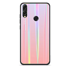 Silicone Frame Mirror Rainbow Gradient Case Cover R01 for Huawei Honor V10 Lite Rose Gold