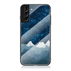 Silicone Frame Starry Sky Mirror Case Cover for Samsung Galaxy S21 5G Blue