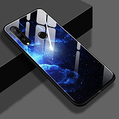 Silicone Frame Starry Sky Mirror Case for Huawei Nova 4e Blue