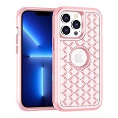Silicone Matte Finish and Plastic Back Cover Case 360 Degrees Bling-Bling for Apple iPhone 13 Pro Rose Gold
