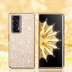 Silicone Matte Finish and Plastic Back Cover Case 360 Degrees Bling-Bling for Huawei Honor Magic V2 5G Gold