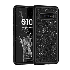 Silicone Matte Finish and Plastic Back Cover Case 360 Degrees Bling-Bling for Samsung Galaxy S10 5G Black