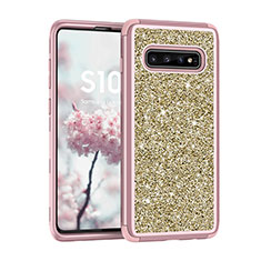 Silicone Matte Finish and Plastic Back Cover Case 360 Degrees Bling-Bling for Samsung Galaxy S10 5G Pink