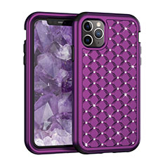 Silicone Matte Finish and Plastic Back Cover Case 360 Degrees Bling-Bling U01 for Apple iPhone 11 Pro Max Purple