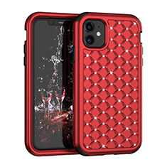 Silicone Matte Finish and Plastic Back Cover Case 360 Degrees Bling-Bling U01 for Apple iPhone 11 Red