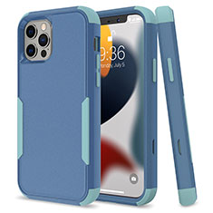 Silicone Matte Finish and Plastic Back Cover Case 360 Degrees for Apple iPhone 13 Pro Max Sky Blue