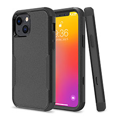 Silicone Matte Finish and Plastic Back Cover Case 360 Degrees for Apple iPhone 14 Plus Black