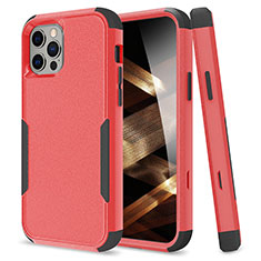 Silicone Matte Finish and Plastic Back Cover Case 360 Degrees for Apple iPhone 15 Pro Red