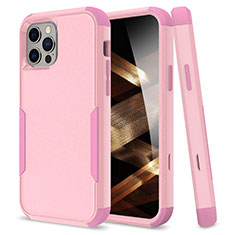 Silicone Matte Finish and Plastic Back Cover Case 360 Degrees for Apple iPhone 16 Pro Max Hot Pink