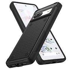 Silicone Matte Finish and Plastic Back Cover Case 360 Degrees MQ1 for Google Pixel 7 5G Black