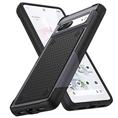 Silicone Matte Finish and Plastic Back Cover Case 360 Degrees MQ1 for Google Pixel 7 5G Dark Gray