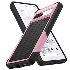 Silicone Matte Finish and Plastic Back Cover Case 360 Degrees MQ1 for Google Pixel 7 5G Pink