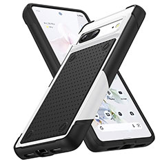 Silicone Matte Finish and Plastic Back Cover Case 360 Degrees MQ1 for Google Pixel 7 5G White