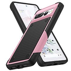 Silicone Matte Finish and Plastic Back Cover Case 360 Degrees MQ1 for Google Pixel 7 Pro 5G Pink