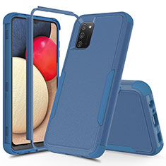 Silicone Matte Finish and Plastic Back Cover Case 360 Degrees MQ1 for Samsung Galaxy A03s Blue