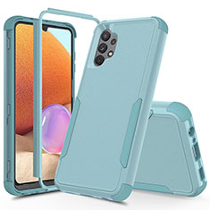 Silicone Matte Finish and Plastic Back Cover Case 360 Degrees MQ1 for Samsung Galaxy A32 5G Mint Blue
