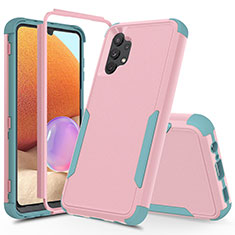 Silicone Matte Finish and Plastic Back Cover Case 360 Degrees MQ1 for Samsung Galaxy A32 5G Pink