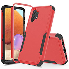 Silicone Matte Finish and Plastic Back Cover Case 360 Degrees MQ1 for Samsung Galaxy A32 5G Red