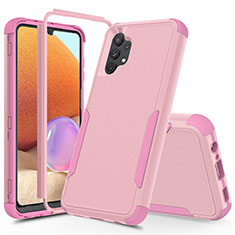 Silicone Matte Finish and Plastic Back Cover Case 360 Degrees MQ1 for Samsung Galaxy A32 5G Rose Gold