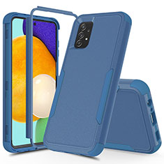Silicone Matte Finish and Plastic Back Cover Case 360 Degrees MQ1 for Samsung Galaxy A52 4G Blue
