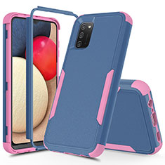 Silicone Matte Finish and Plastic Back Cover Case 360 Degrees MQ1 for Samsung Galaxy F02S SM-E025F Hot Pink