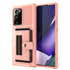 Silicone Matte Finish and Plastic Back Cover Case 360 Degrees R05 for Samsung Galaxy Note 20 Ultra 5G Rose Gold