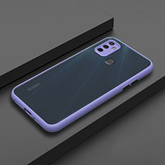 Silicone Matte Finish and Plastic Back Cover Case for Oppo A11s Purple