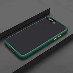 Silicone Matte Finish and Plastic Back Cover Case for Oppo A12e Green