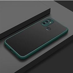 Silicone Matte Finish and Plastic Back Cover Case for Oppo A32 Midnight Green