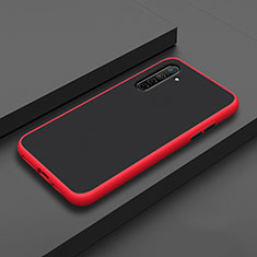 Silicone Matte Finish and Plastic Back Cover Case for Oppo K5 Red