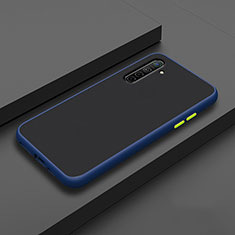 Silicone Matte Finish and Plastic Back Cover Case for Realme XT Blue