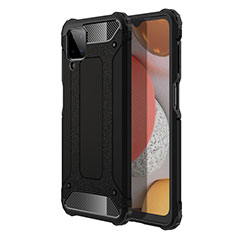 Silicone Matte Finish and Plastic Back Cover Case for Samsung Galaxy F12 Black