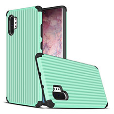 Silicone Matte Finish and Plastic Back Cover Case for Samsung Galaxy Note 10 Plus Green