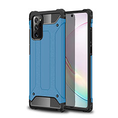 Silicone Matte Finish and Plastic Back Cover Case for Samsung Galaxy Note 20 Ultra 5G Sky Blue