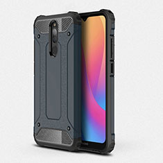 Silicone Matte Finish and Plastic Back Cover Case for Xiaomi Redmi 8 Blue