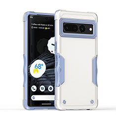 Silicone Matte Finish and Plastic Back Cover Case QW1 for Google Pixel 7 Pro 5G White