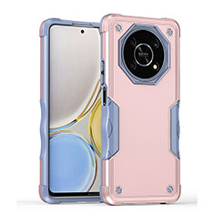 Silicone Matte Finish and Plastic Back Cover Case QW1 for Huawei Honor Magic4 Lite 5G Rose Gold