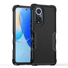 Silicone Matte Finish and Plastic Back Cover Case QW1 for Huawei Nova 9 Black