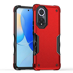 Silicone Matte Finish and Plastic Back Cover Case QW1 for Huawei Nova 9 Red