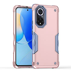 Silicone Matte Finish and Plastic Back Cover Case QW1 for Huawei Nova 9 Rose Gold