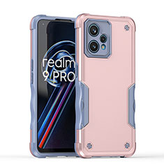 Silicone Matte Finish and Plastic Back Cover Case QW1 for Realme 9 4G Rose Gold