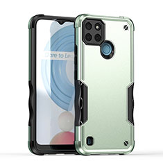 Silicone Matte Finish and Plastic Back Cover Case QW1 for Realme C25Y Matcha Green