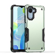 Silicone Matte Finish and Plastic Back Cover Case QW1 for Realme C30 Matcha Green