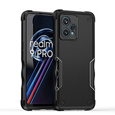 Silicone Matte Finish and Plastic Back Cover Case QW1 for Realme Narzo 50 Pro 5G Black