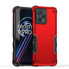 Silicone Matte Finish and Plastic Back Cover Case QW1 for Realme Narzo 50 Pro 5G Red