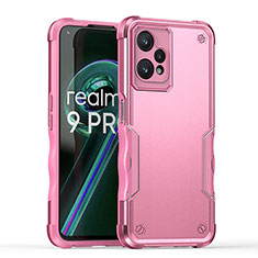 Silicone Matte Finish and Plastic Back Cover Case QW1 for Realme Q5 5G Pink