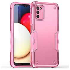 Silicone Matte Finish and Plastic Back Cover Case QW1 for Samsung Galaxy M02s Rose Gold