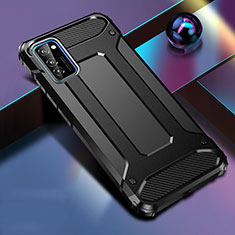 Silicone Matte Finish and Plastic Back Cover Case R01 for Huawei Honor V30 5G Black