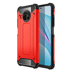 Silicone Matte Finish and Plastic Back Cover Case R01 for Xiaomi Mi 10T Lite 5G Red